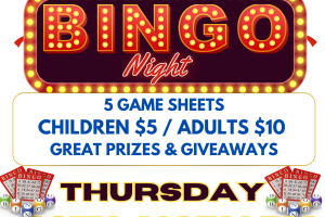 Bingo - from 5-6pm every fortnight from Thursday 30 Jan 2025